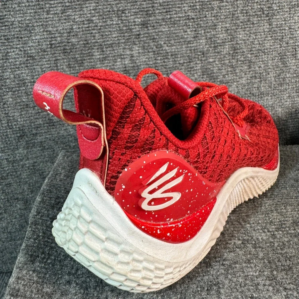 Under Armour Curry Flow 9 Red Basketball Shoes Sneakers 3024248-602 Mens 8.5
